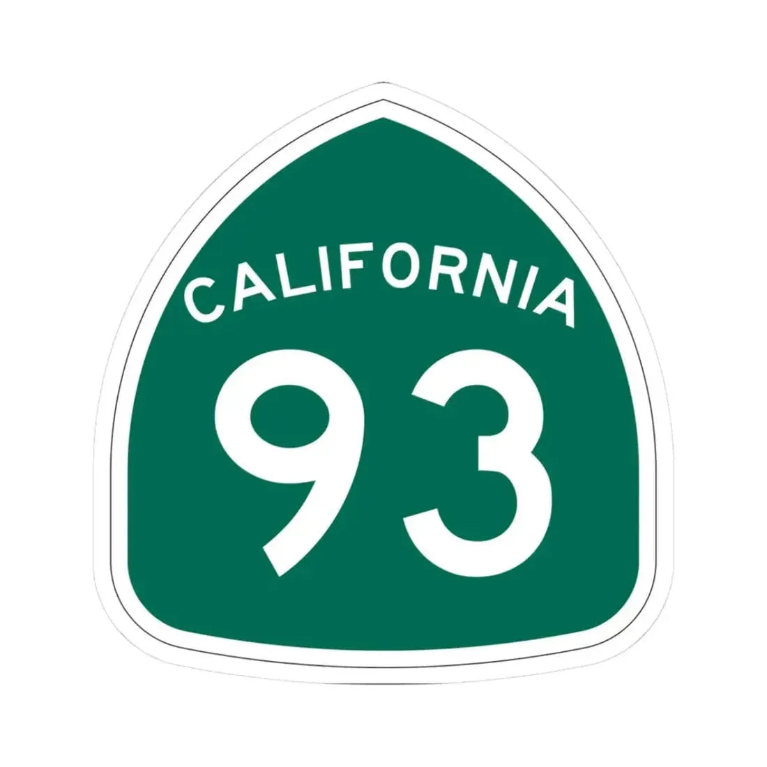 California 93 (California) (Road Sign) STICKER Vinyl Kiss-Cut Decal 3 Inch White - The Sticker Space
