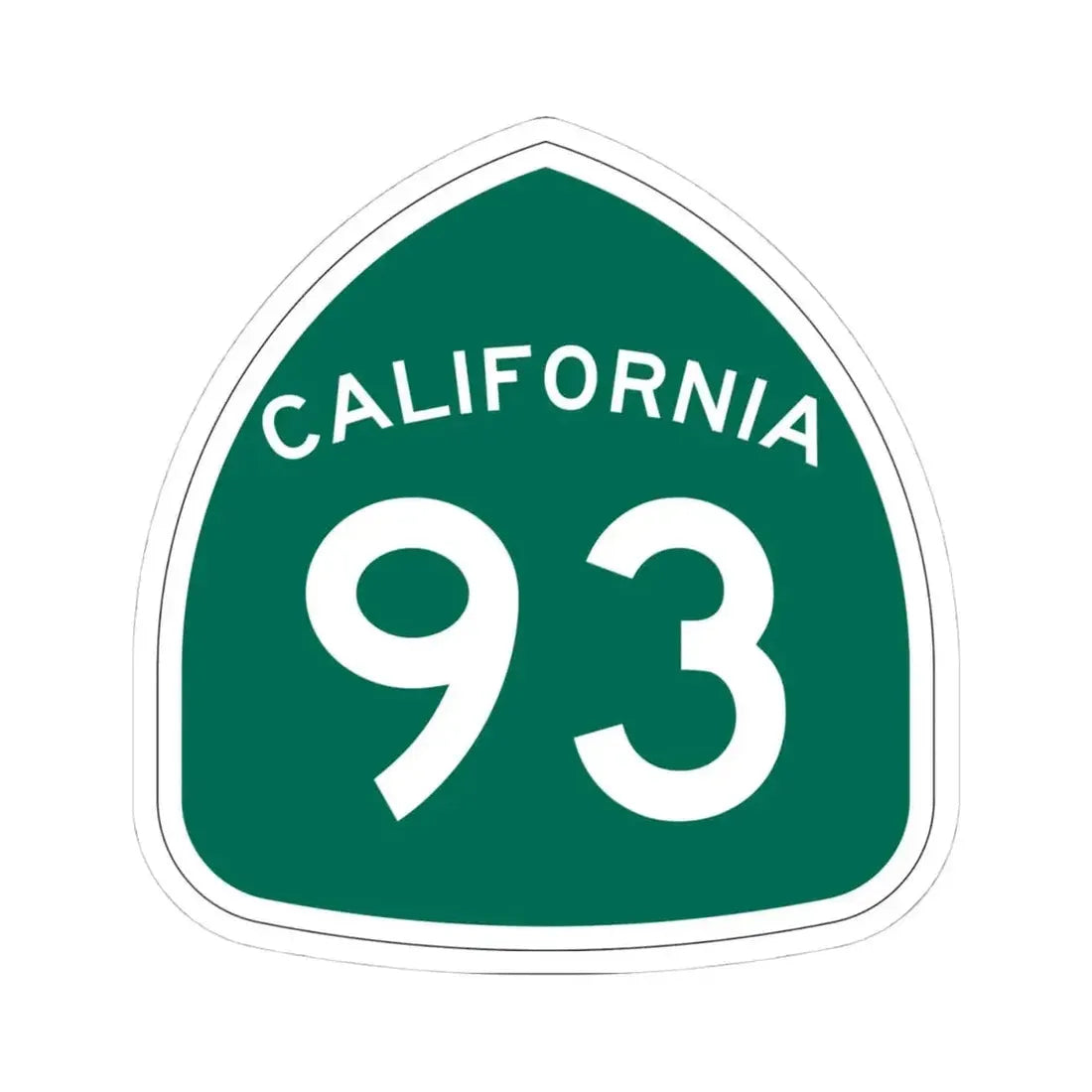 California 93 (California) (Road Sign) STICKER Vinyl Kiss-Cut Decal 4 Inch White - The Sticker Space