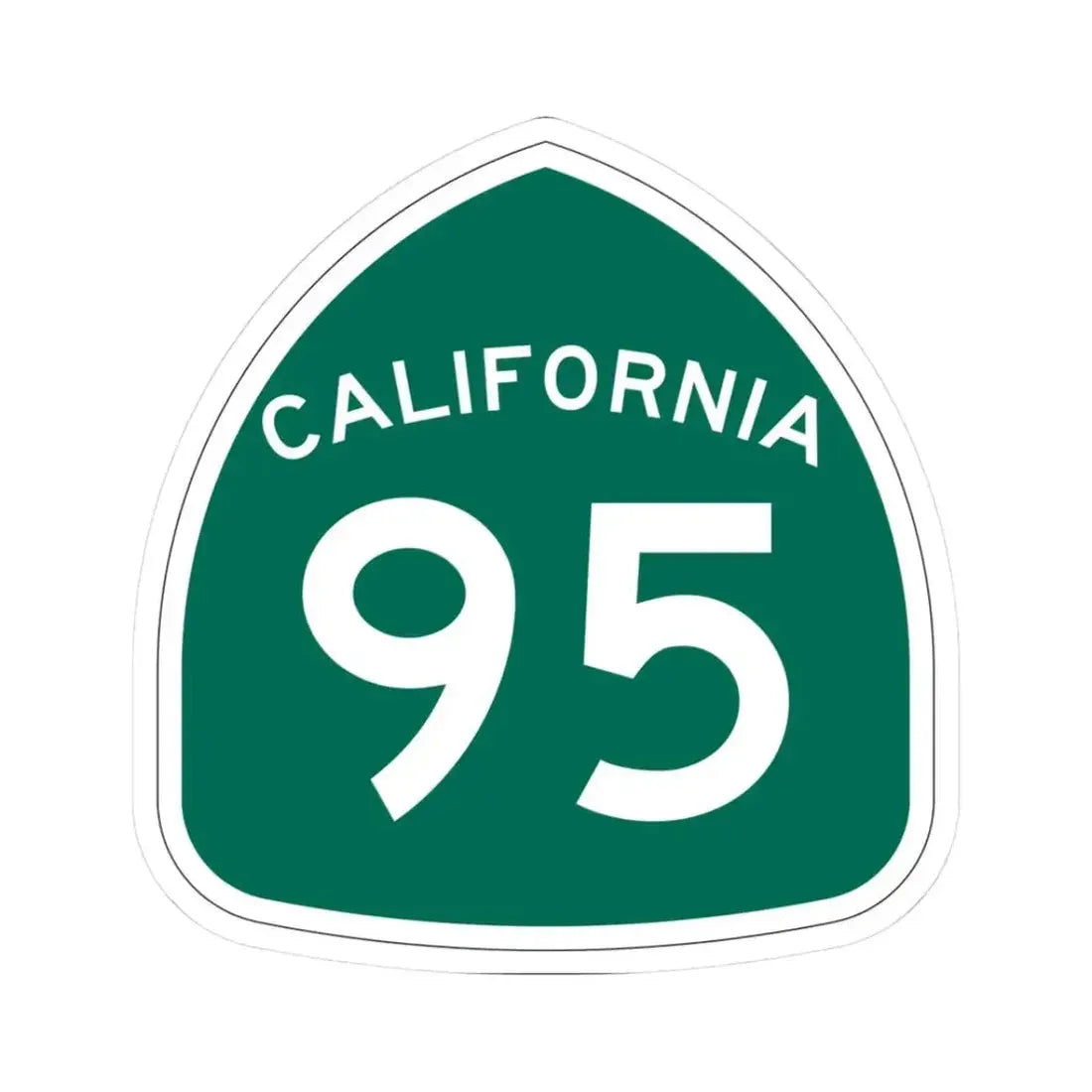 California 95 (California) (Road Sign) STICKER Vinyl Kiss-Cut Decal 3 Inch White - The Sticker Space