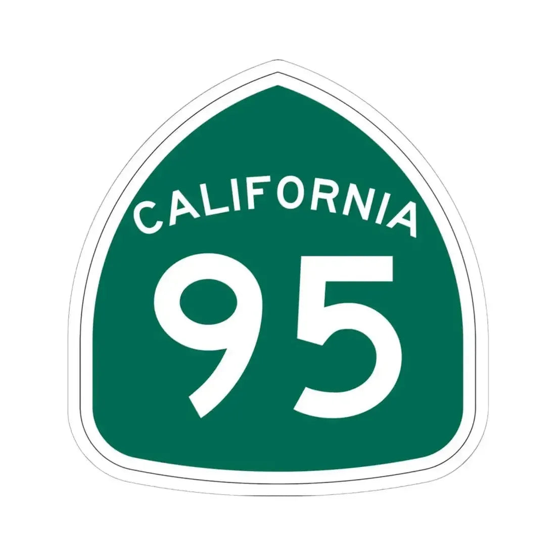 California 95 (California) (Road Sign) STICKER Vinyl Kiss-Cut Decal 6 Inch White - The Sticker Space