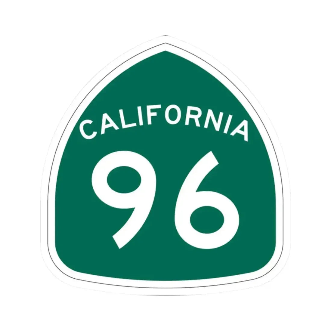 California 96 (California) (Road Sign) STICKER Vinyl Kiss-Cut Decal 2 Inch White - The Sticker Space