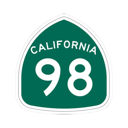 California 98 (California) (Road Sign) STICKER Vinyl Kiss-Cut Decal 3 Inch White - The Sticker Space