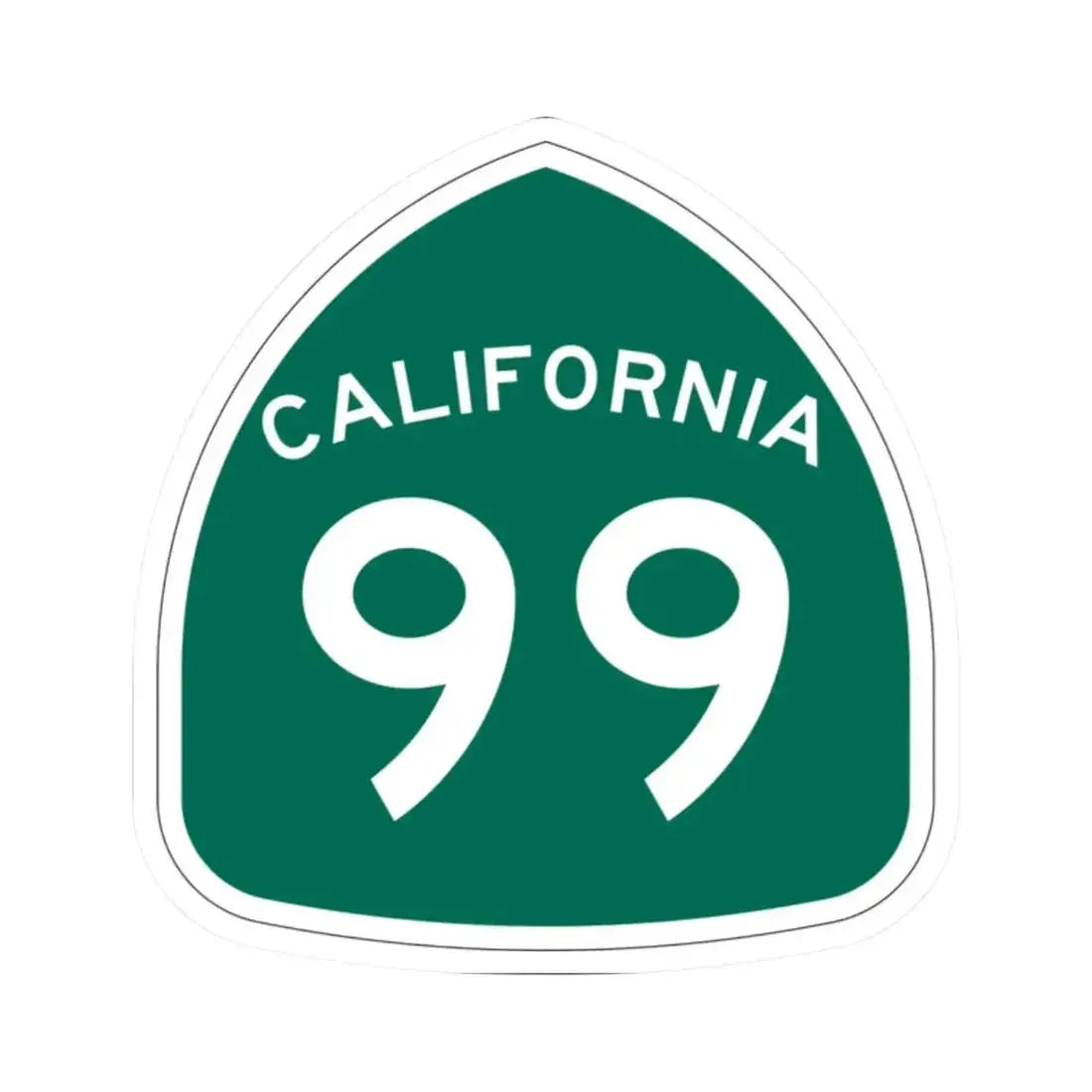 California 99 (California) (Road Sign) STICKER Vinyl Kiss-Cut Decal 2 Inch White - The Sticker Space