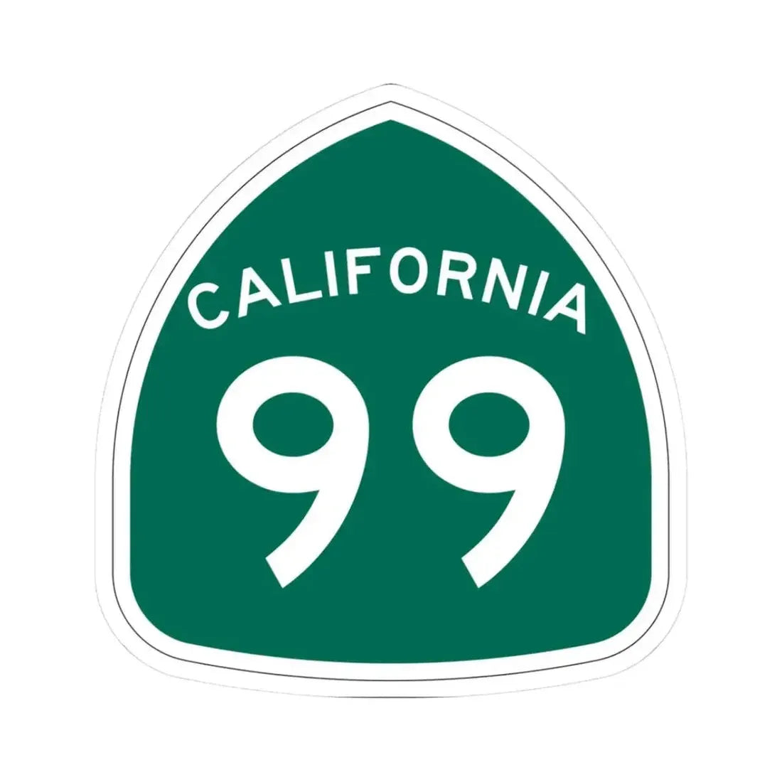 California 99 (California) (Road Sign) STICKER Vinyl Kiss-Cut Decal 3 Inch White - The Sticker Space