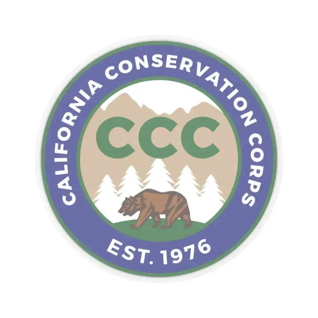 California Conservation Corps - STICKER Vinyl Kiss-Cut Decal 2 Inch Transparent - The Sticker Space