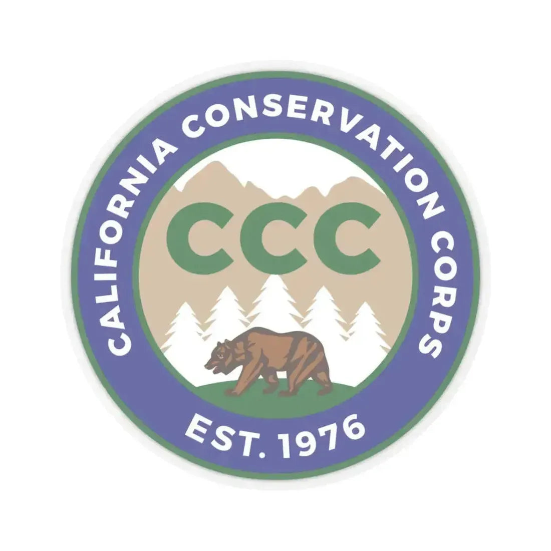 California Conservation Corps - STICKER Vinyl Kiss-Cut Decal 3 Inch Transparent - The Sticker Space