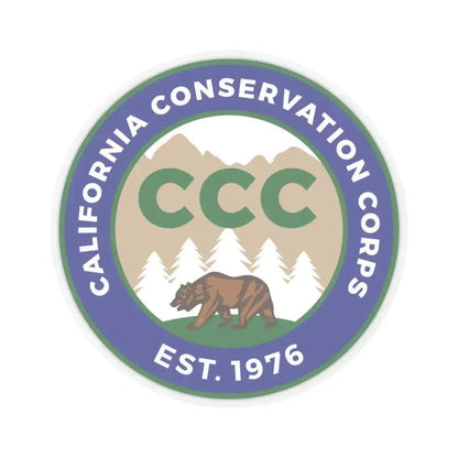 California Conservation Corps - STICKER Vinyl Kiss-Cut Decal 3 Inch Transparent - The Sticker Space