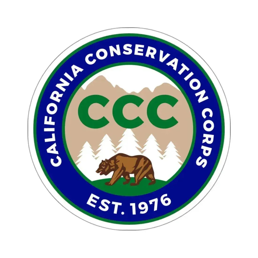 California Conservation Corps - STICKER Vinyl Kiss-Cut Decal 3 Inch White - The Sticker Space