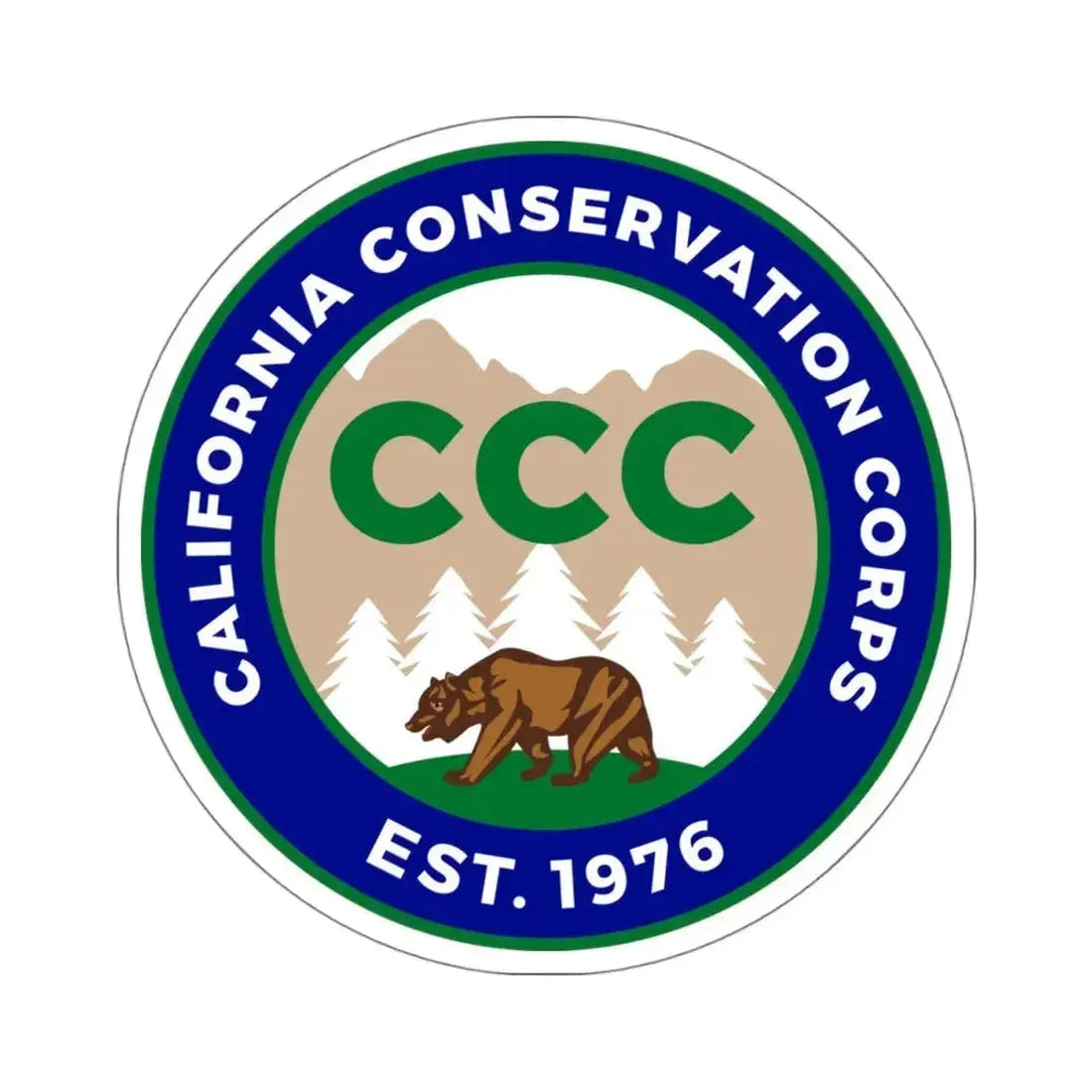 California Conservation Corps - STICKER Vinyl Kiss-Cut Decal 4 Inch White - The Sticker Space