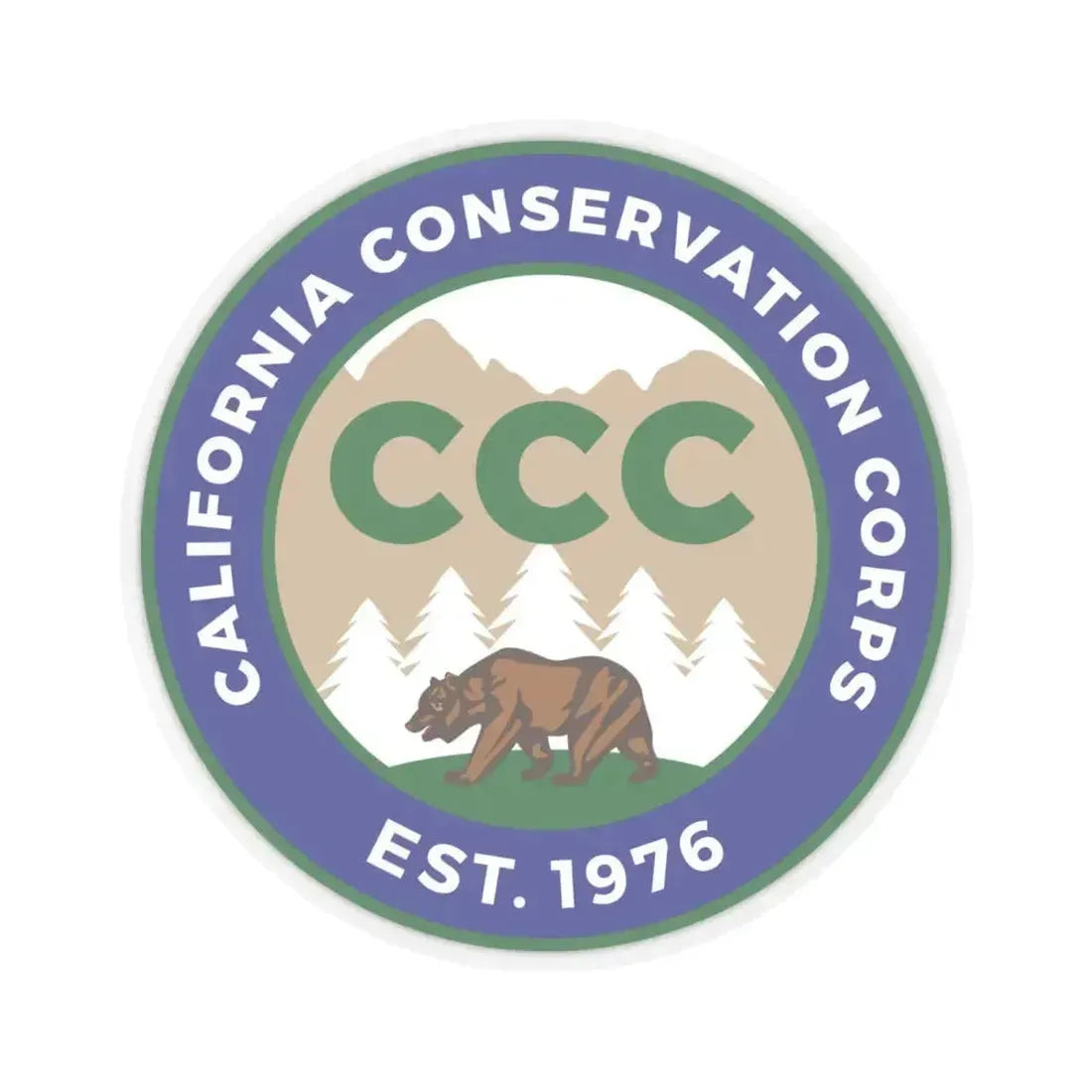 California Conservation Corps - STICKER Vinyl Kiss-Cut Decal 6 Inch Transparent - The Sticker Space
