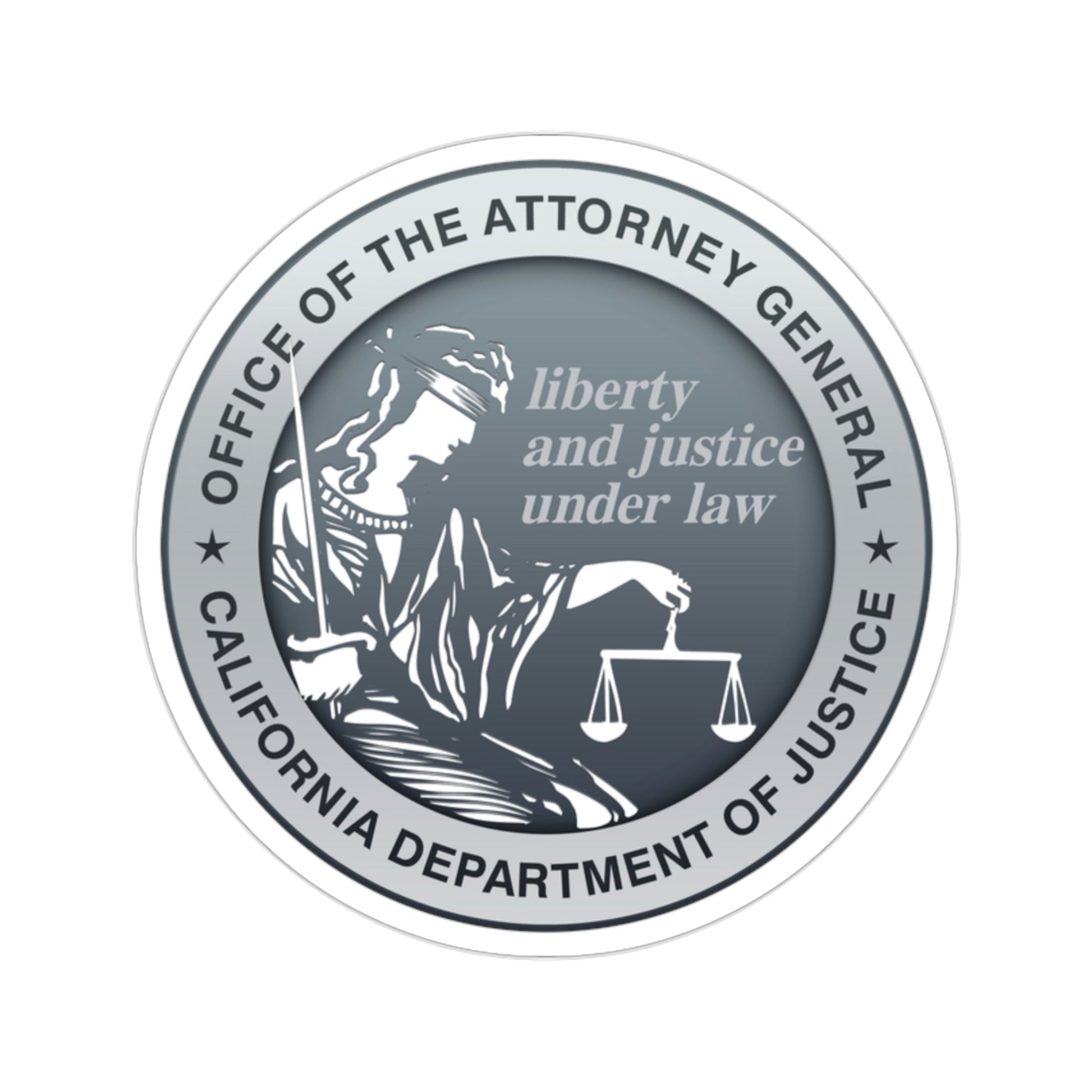 California Department of Justice STICKER Vinyl Die-Cut Decal-2 Inch-The Sticker Space