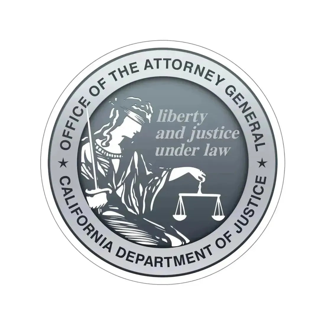 California Department of Justice STICKER Vinyl Die-Cut Decal - The Sticker Space