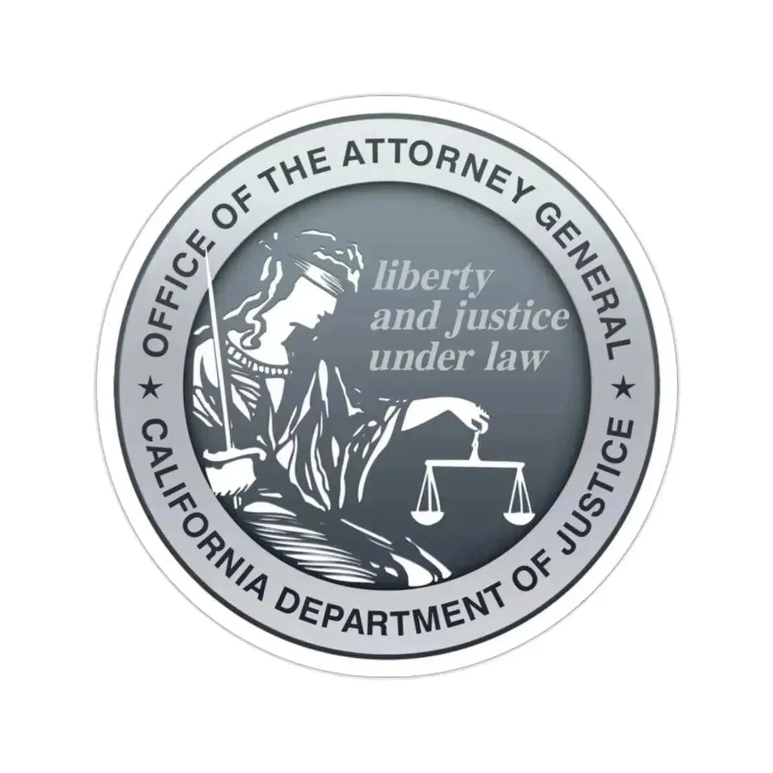 California Department of Justice STICKER Vinyl Die-Cut Decal - The Sticker Space