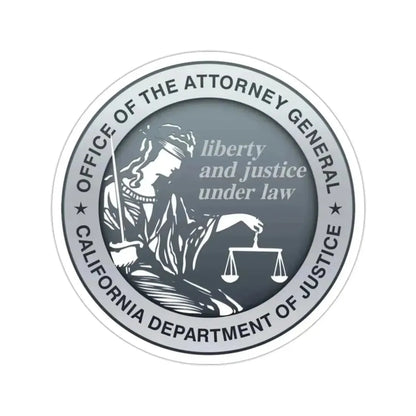 California Department of Justice STICKER Vinyl Die-Cut Decal - The Sticker Space