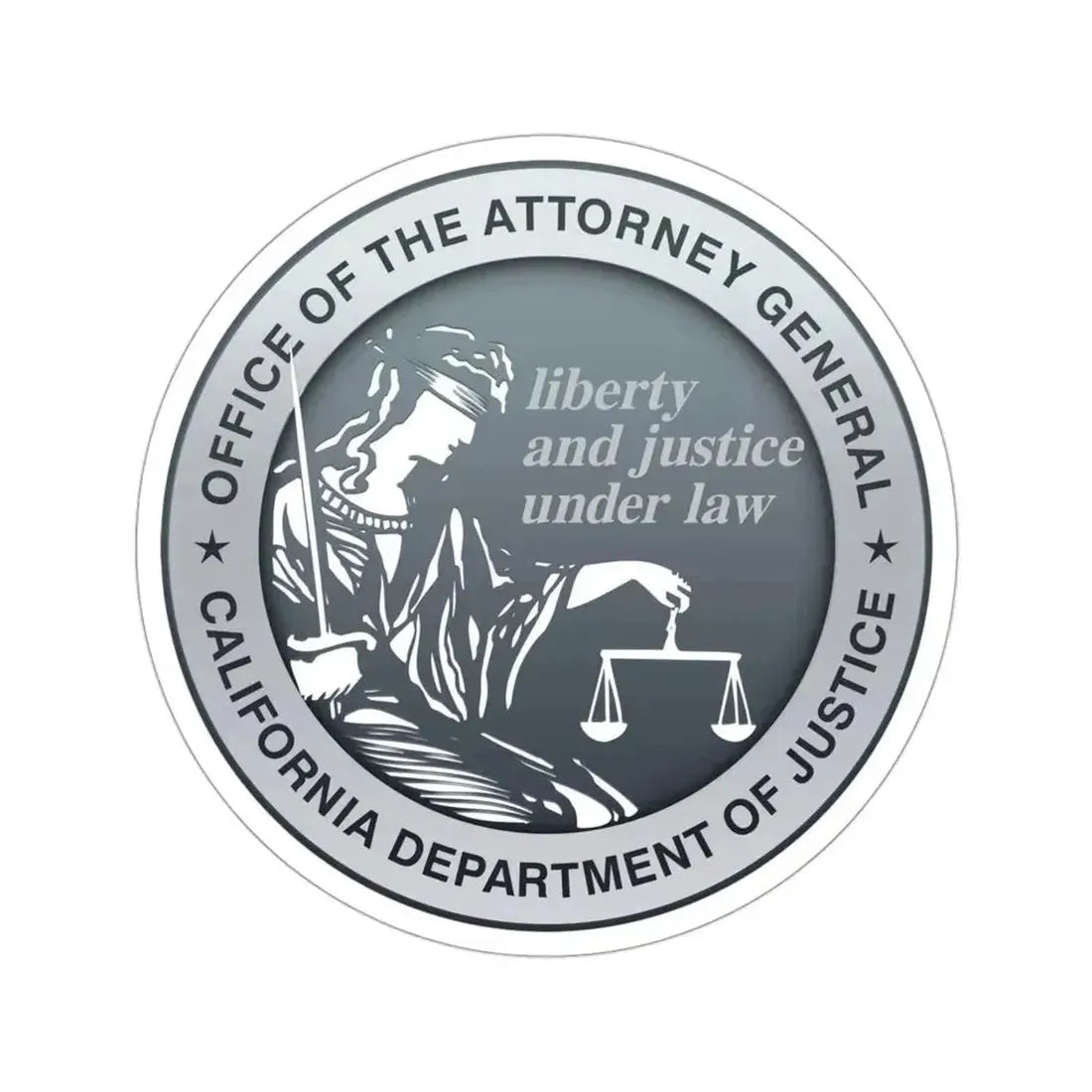 California Department of Justice STICKER Vinyl Die-Cut Decal - The Sticker Space