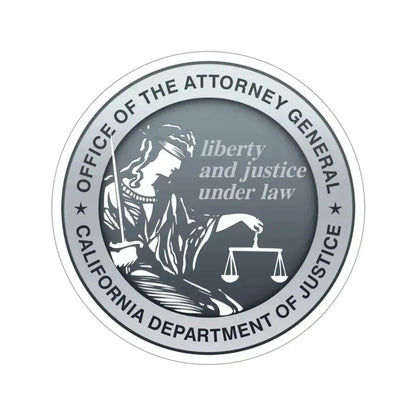 California Department of Justice STICKER Vinyl Die-Cut Decal - The Sticker Space