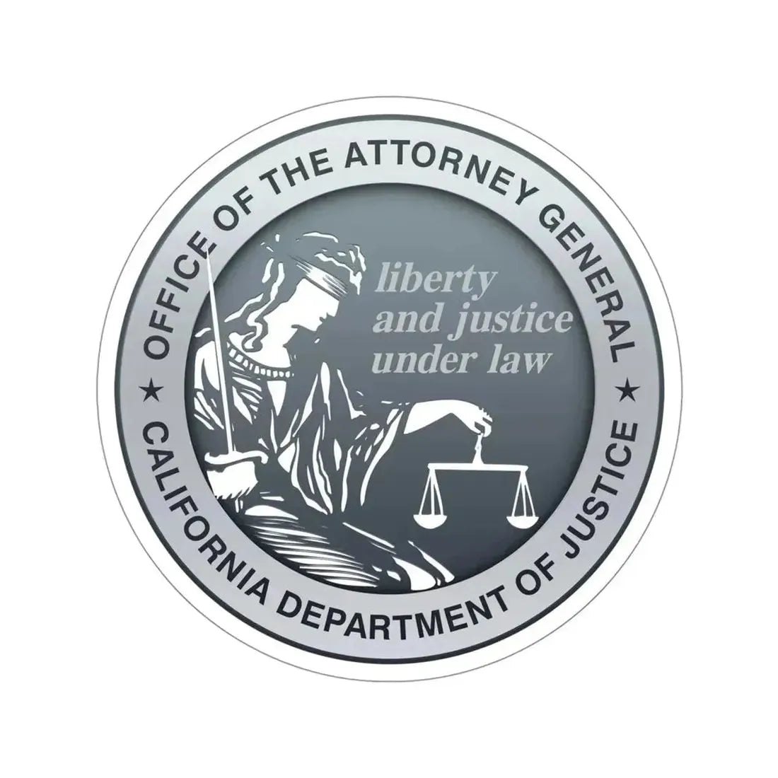 California Department of Justice STICKER Vinyl Die-Cut Decal - The Sticker Space