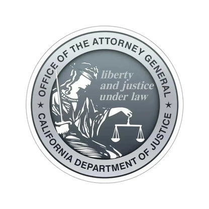 California Department of Justice STICKER Vinyl Die-Cut Decal - The Sticker Space
