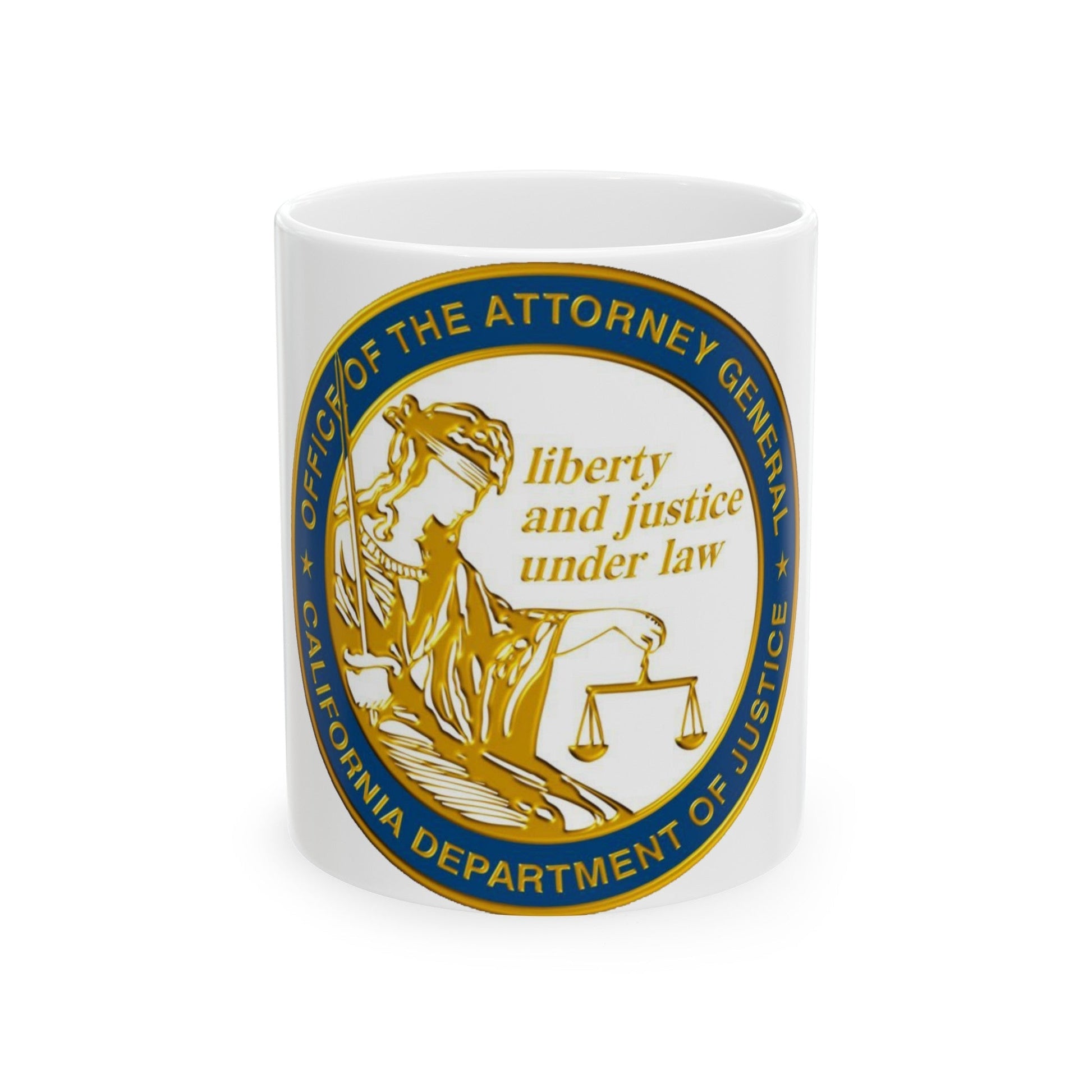 California Department of Justice v2 - White Coffee Mug-11oz-The Sticker Space