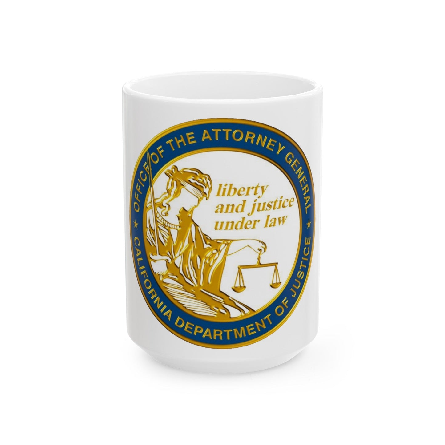 California Department of Justice v2 - White Coffee Mug-15oz-The Sticker Space