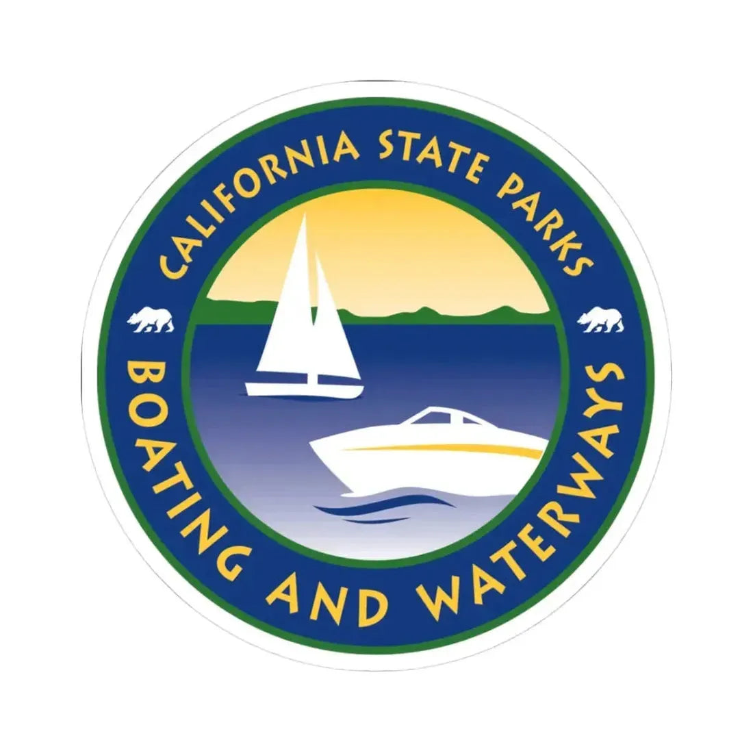 California Division of Boating and Waterways - STICKER Vinyl Kiss-Cut Decal 3 Inch White - The Sticker Space