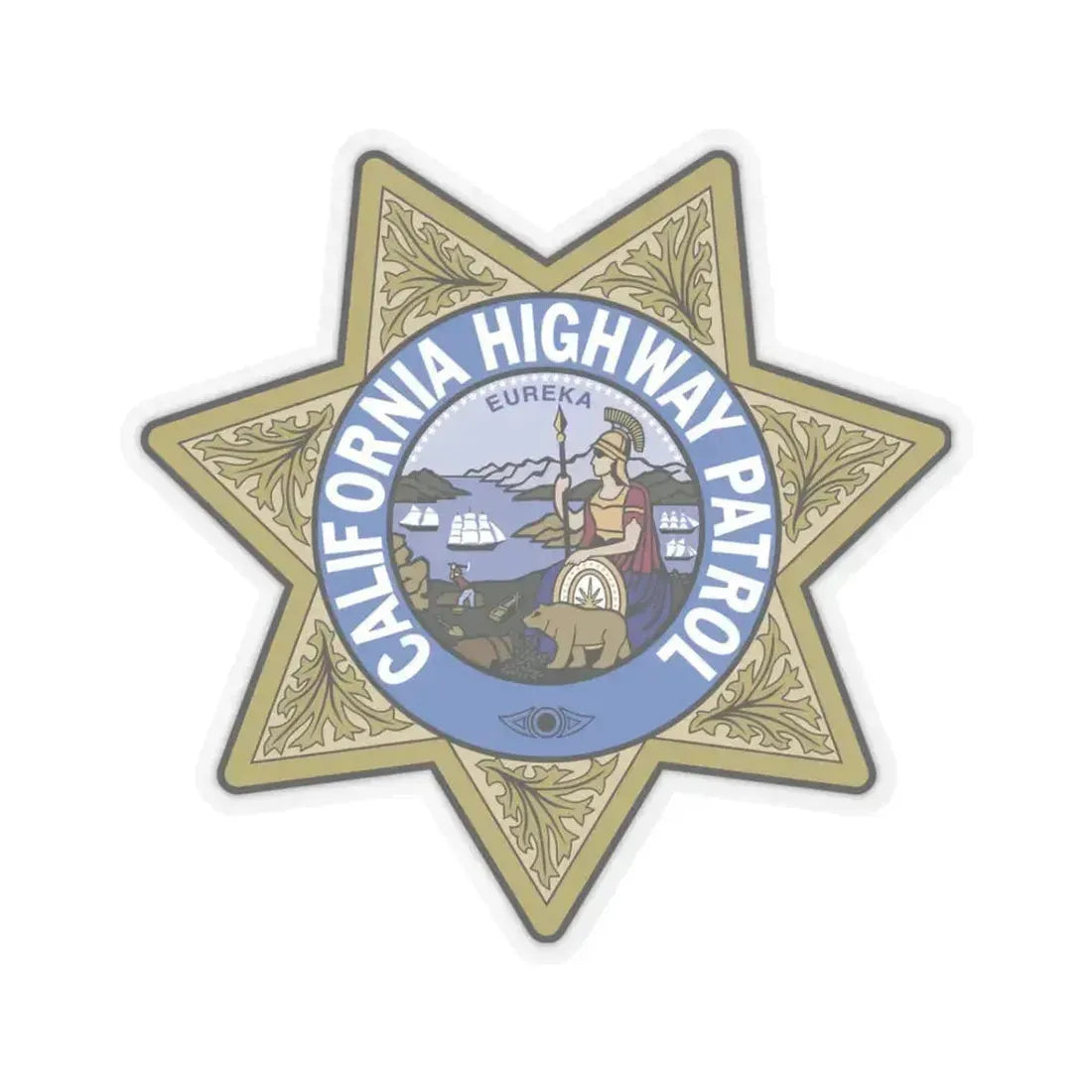 California Highway Patrol 2 - STICKER Vinyl Kiss-Cut Decal 3 Inch Transparent - The Sticker Space