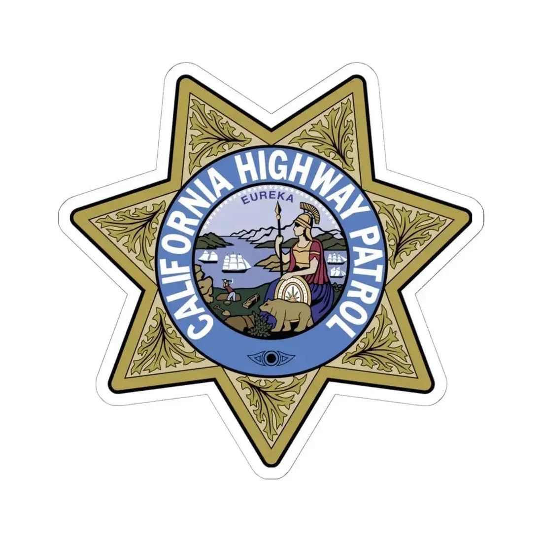 California Highway Patrol 2 - STICKER Vinyl Kiss-Cut Decal 6 Inch White - The Sticker Space