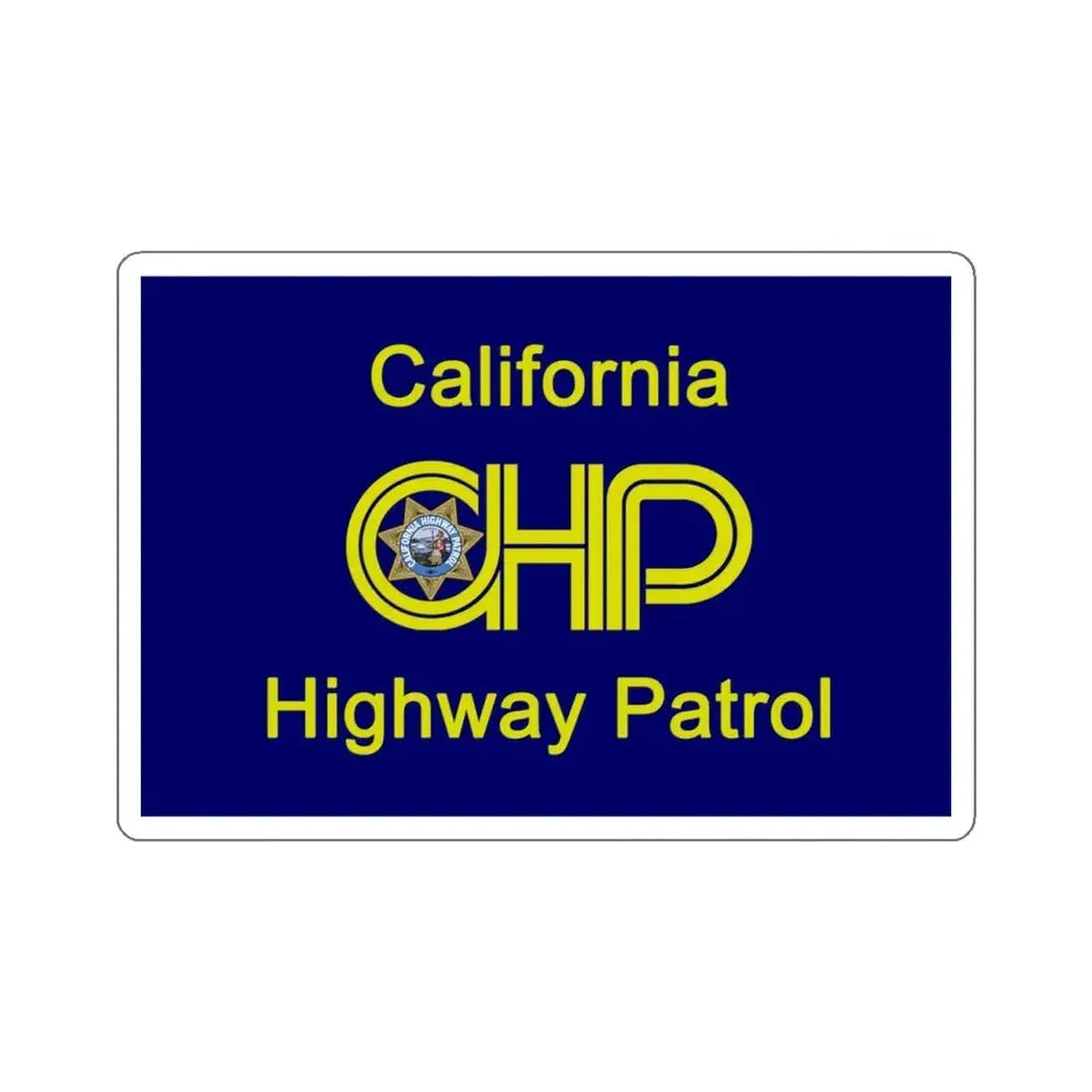California Highway Patrol Flag - STICKER Vinyl Kiss-Cut Decal 4 Inch White - The Sticker Space