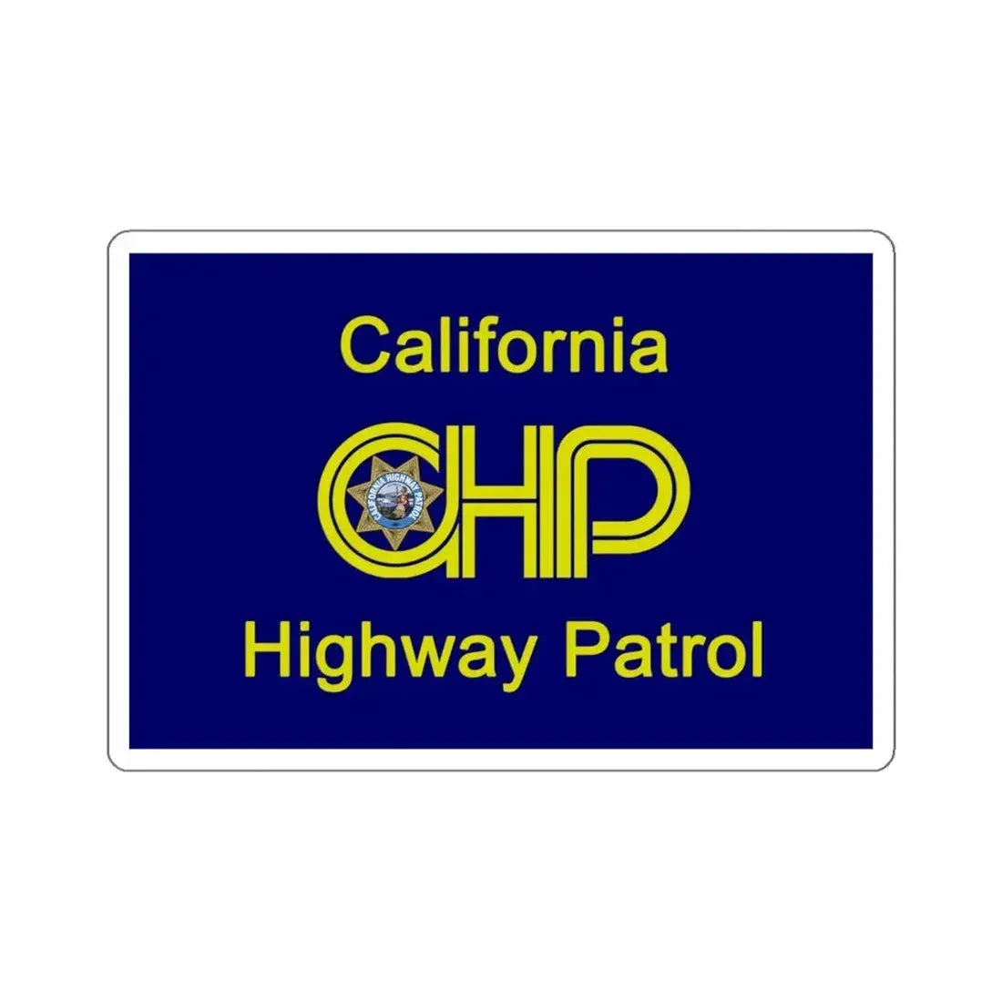 California Highway Patrol Flag - STICKER Vinyl Kiss-Cut Decal 6 Inch White - The Sticker Space