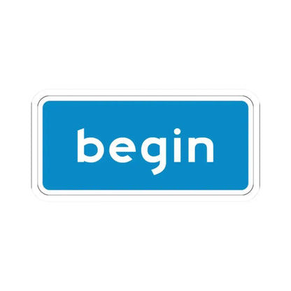California Scenic begin (California) (Road Sign) STICKER Vinyl Kiss-Cut Decal 2 Inch White - The Sticker Space