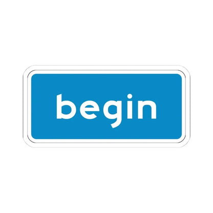 California Scenic begin (California) (Road Sign) STICKER Vinyl Kiss-Cut Decal 4 Inch White - The Sticker Space