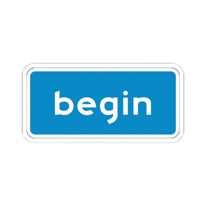 California Scenic begin (California) (Road Sign) STICKER Vinyl Kiss-Cut Decal 6 Inch White - The Sticker Space