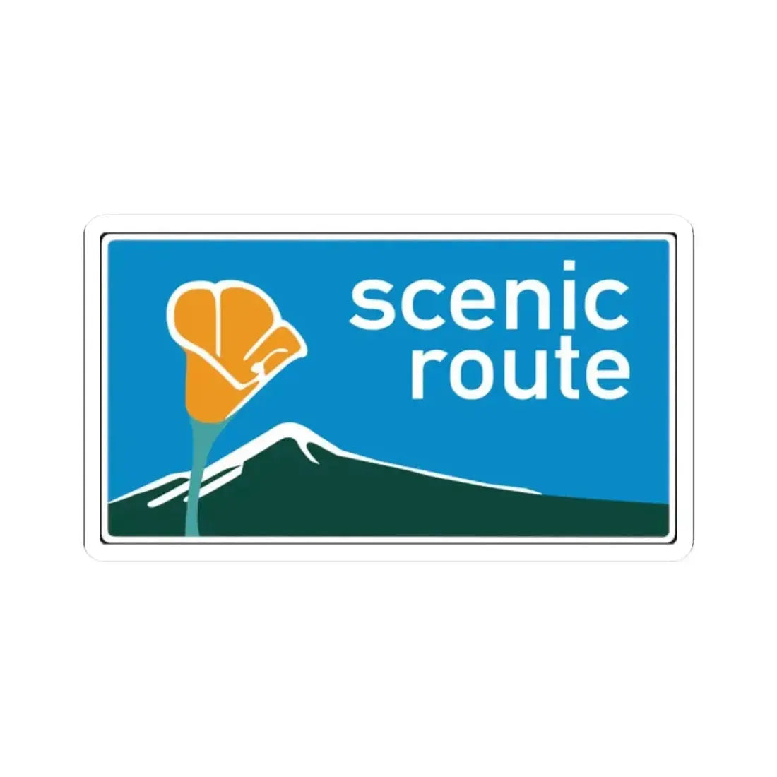 California Scenic Large (California) (Road Sign) STICKER Vinyl Kiss-Cut Decal 2 Inch White - The Sticker Space