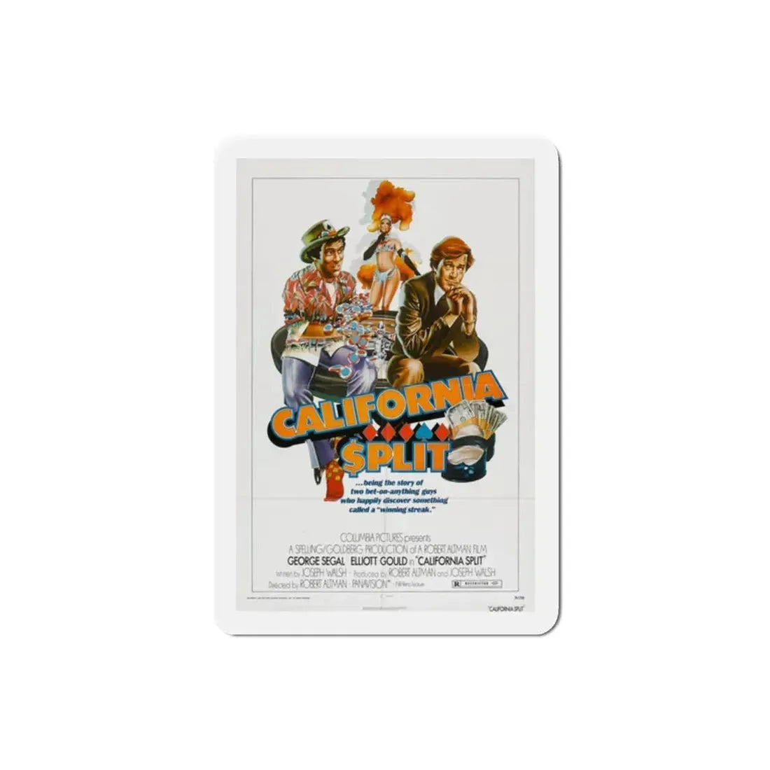 California Split 1974 Movie Poster Refrigerator Magnet 2 Inch - The Sticker Space