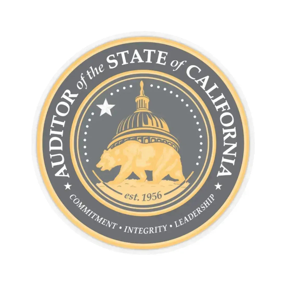 California State Auditor - STICKER Vinyl Kiss-Cut Decal 2 Inch Transparent - The Sticker Space