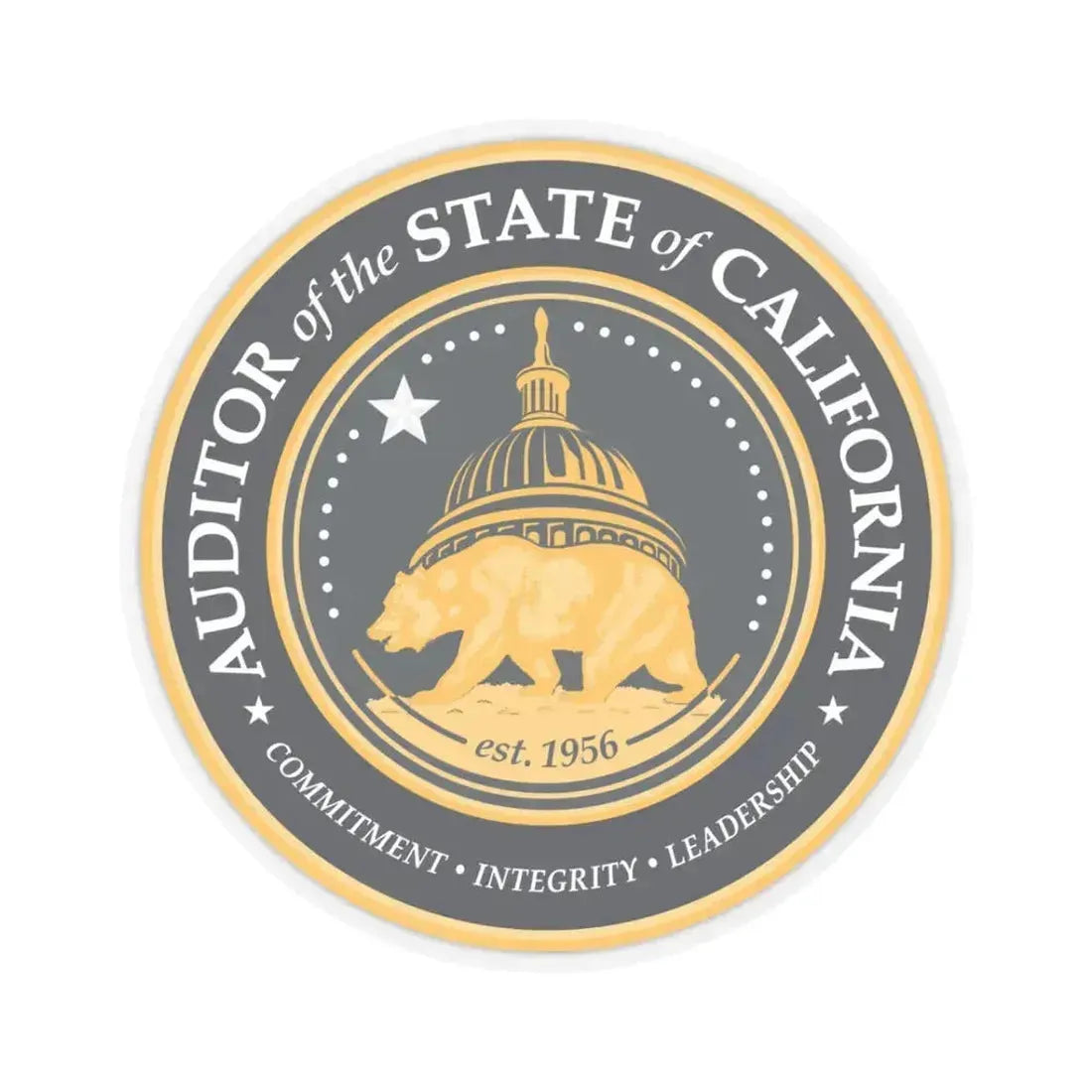 California State Auditor - STICKER Vinyl Kiss-Cut Decal 3 Inch Transparent - The Sticker Space