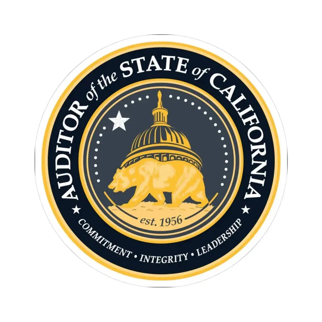 California State Auditor - STICKER Vinyl Kiss-Cut Decal 3 Inch White - The Sticker Space
