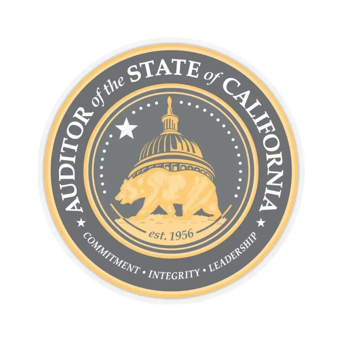 California State Auditor - STICKER Vinyl Kiss-Cut Decal 4 Inch Transparent - The Sticker Space