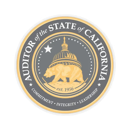 California State Auditor - STICKER Vinyl Kiss-Cut Decal 4 Inch Transparent - The Sticker Space