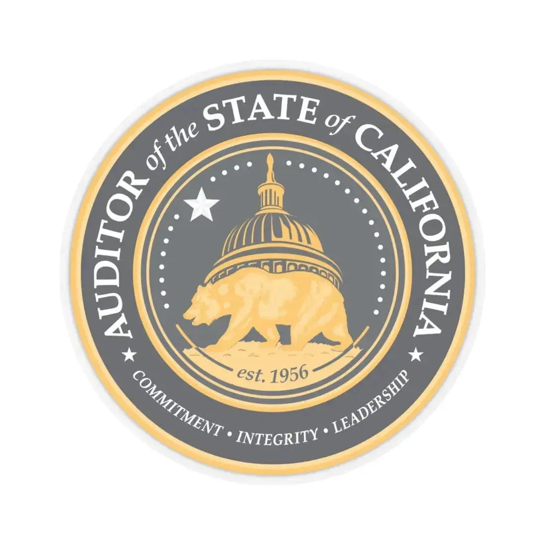California State Auditor - STICKER Vinyl Kiss-Cut Decal 6 Inch Transparent - The Sticker Space