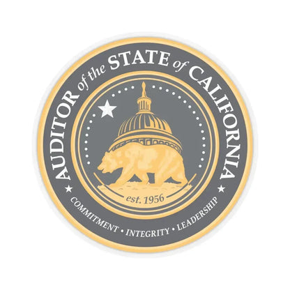 California State Auditor - STICKER Vinyl Kiss-Cut Decal 6 Inch Transparent - The Sticker Space
