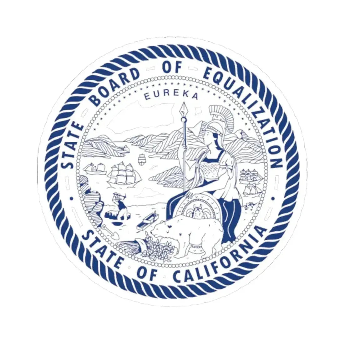 California State Board of Equalization seal (United States) STICKER Vinyl Kiss-Cut Decal 6 Inch White - The Sticker Space