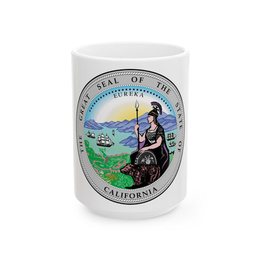 California State Seal - White Coffee Mug-15oz-The Sticker Space