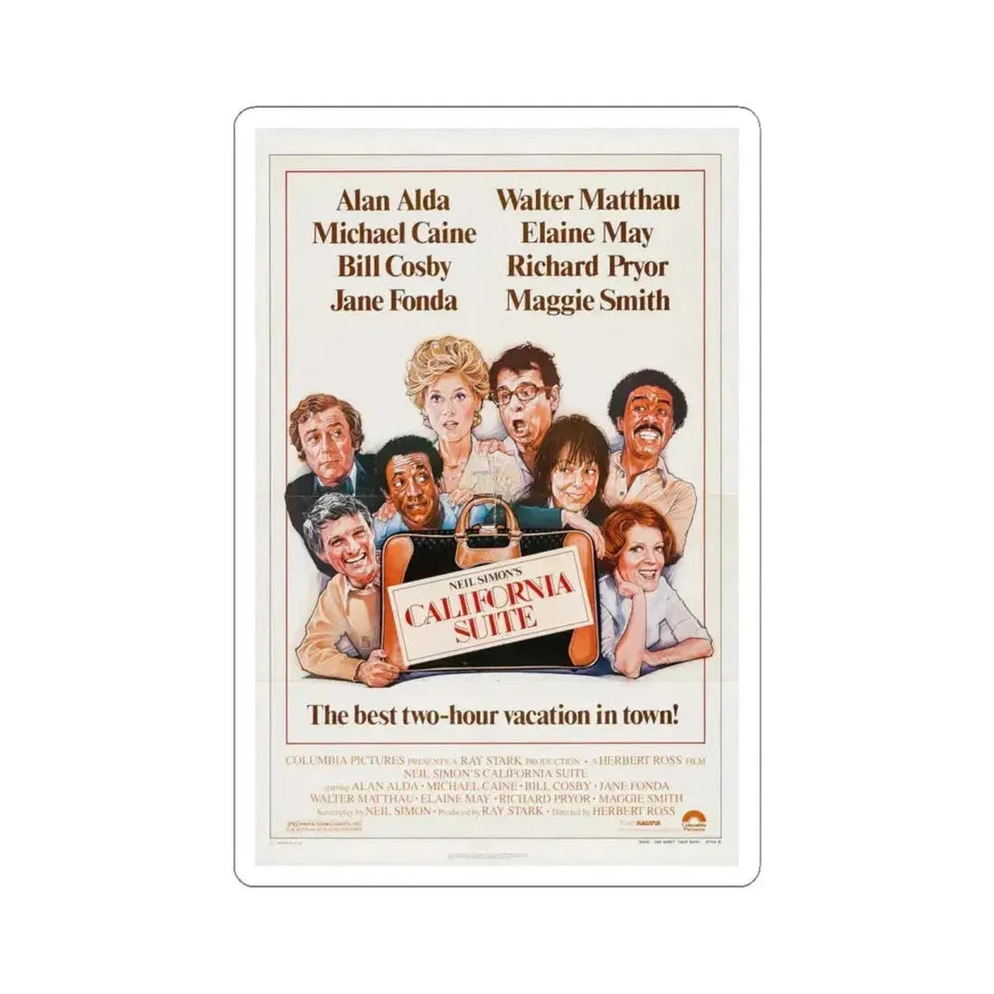 California Suite 1978 Movie Poster - STICKER Vinyl Kiss-Cut Decal 6 Inch White - The Sticker Space