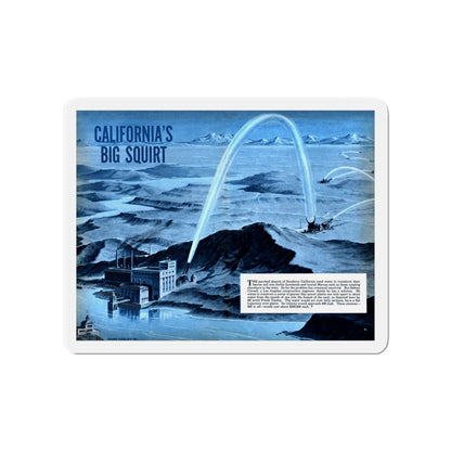 California's Big Squirt, 1951 (Magazine Illustration) Refrigerator Magnet-4" x 4"-The Sticker Space