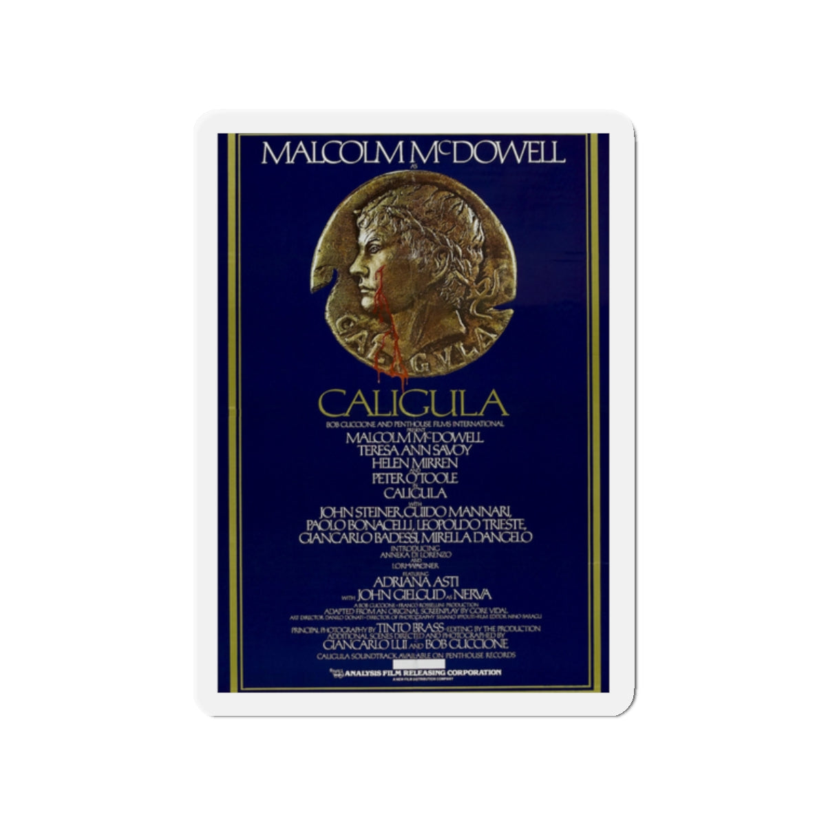 CALIGULA 1979 Movie Poster - Die-Cut Magnet-2" x 2"-The Sticker Space