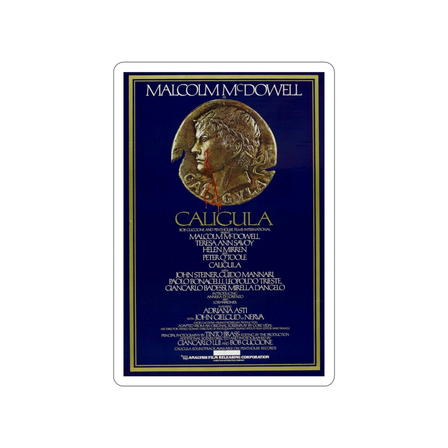 CALIGULA 1979 Movie Poster STICKER Vinyl Die-Cut Decal-3 Inch-The Sticker Space