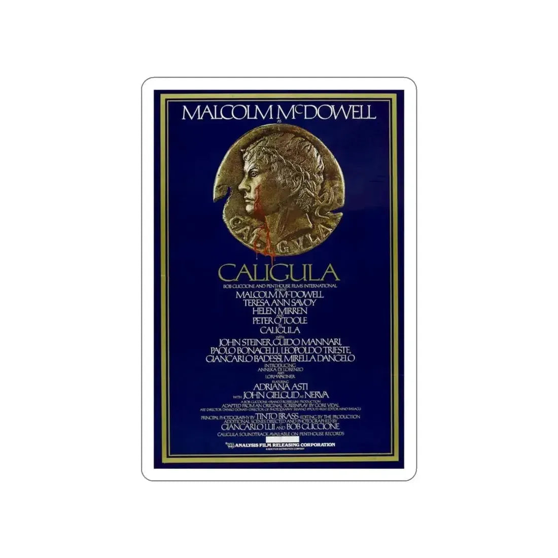 CALIGULA 1979 Movie Poster STICKER Vinyl Die-Cut Decal - The Sticker Space