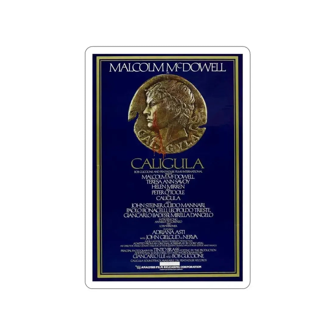 CALIGULA 1979 Movie Poster STICKER Vinyl Die-Cut Decal - The Sticker Space