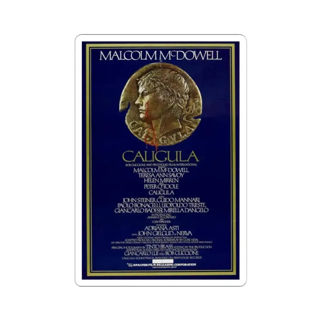 CALIGULA 1979 Movie Poster - STICKER Vinyl Kiss-Cut Decal 2 Inch White - The Sticker Space